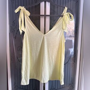 Express Light Yellow Tie-Shoulder Tank